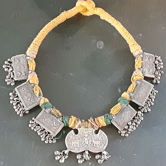 Vintage Jewelry - Vintage Silver Tribal Kuchi Marrakesh Necklace with Silver Bells